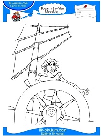 Çocuklar İçin Denizci Boyama Sayfaları 